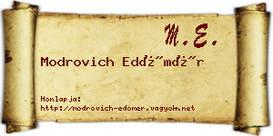 Modrovich Edömér névjegykártya